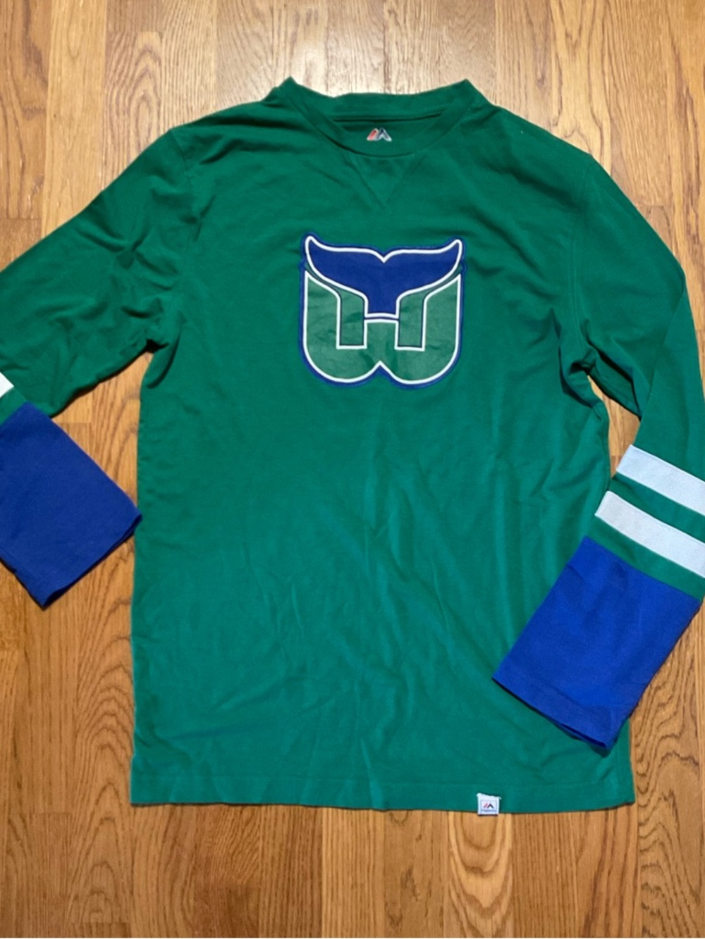 Majestic-Canes/ Whalers Vintage Inspired long sleeve shirt. Unisex . Size S